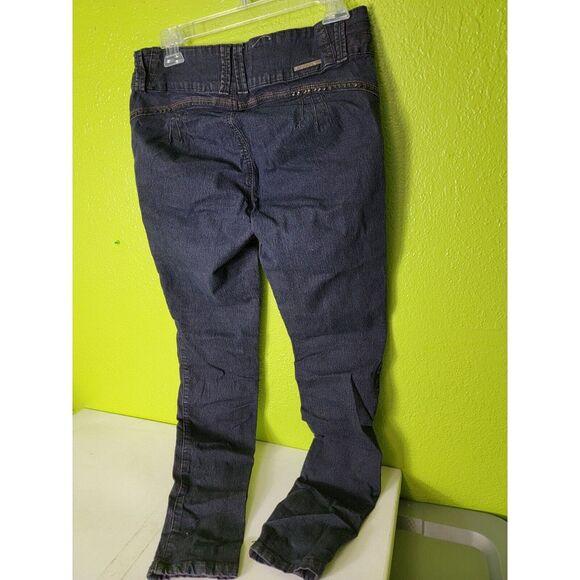 Diamante Size 13 Jeans Bejeweled Blue Denim Cotton/poly/spandex Blend Stretch - Picture 2 of 5